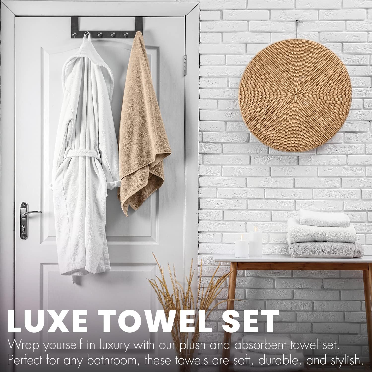 KAHAF Collection 6-Pack Bath Towels - Lightweight - Extra Absorbent - 100% Cotton - Shower towels (Multi, 27 inchesx54 inches) - Image 3