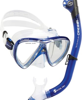 Cressi Adult Snorkeling Kit, Mask & Dry Snorkel - Quality Equipment for Discovering The Underwater World - Ocean Combo: Designed in Italy