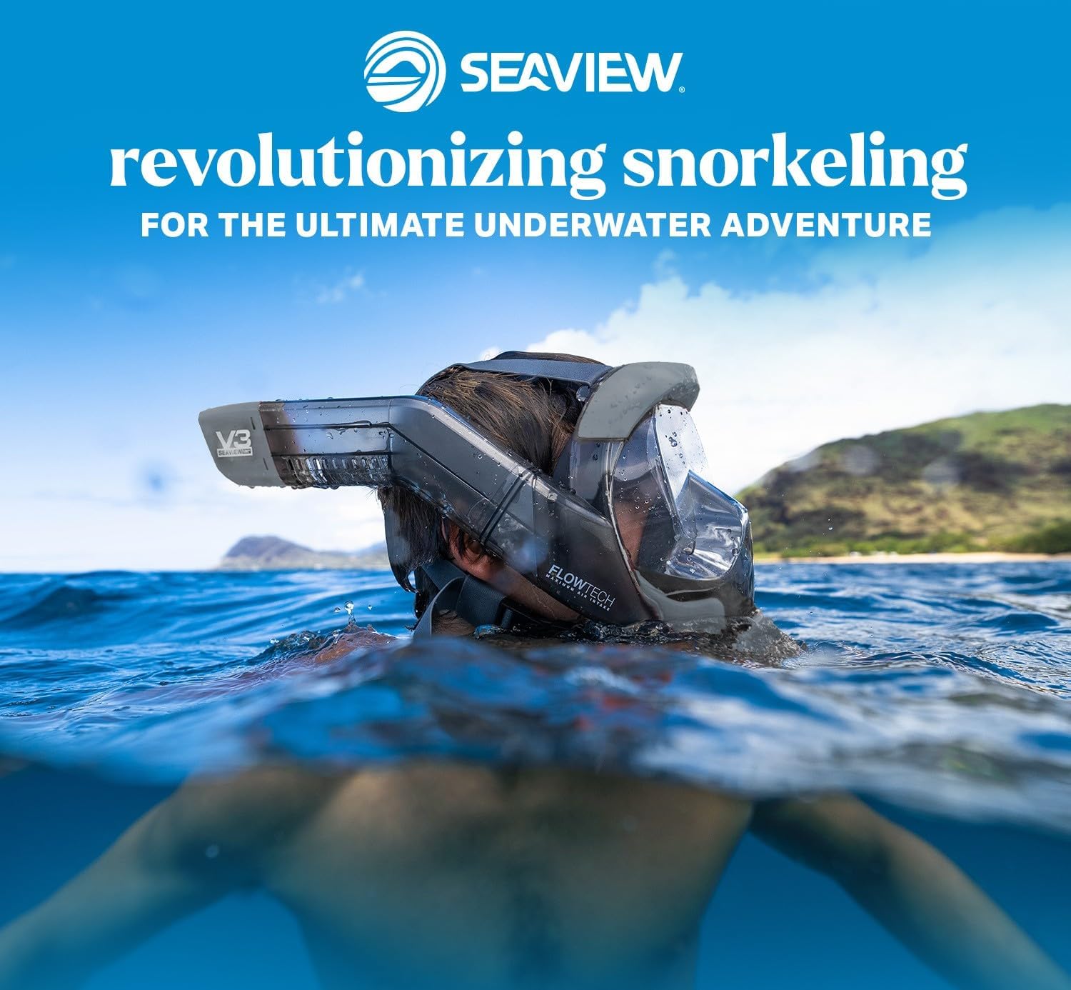 Seaview 180 V3 Full Face Snorkel Mask - Snorkeling Gear for Adults | Snorkel Mask Adult with 180 Panoramic Viewing and Up to 600% Easier Breathing- Patented Flowtech Air Intake - Image 6